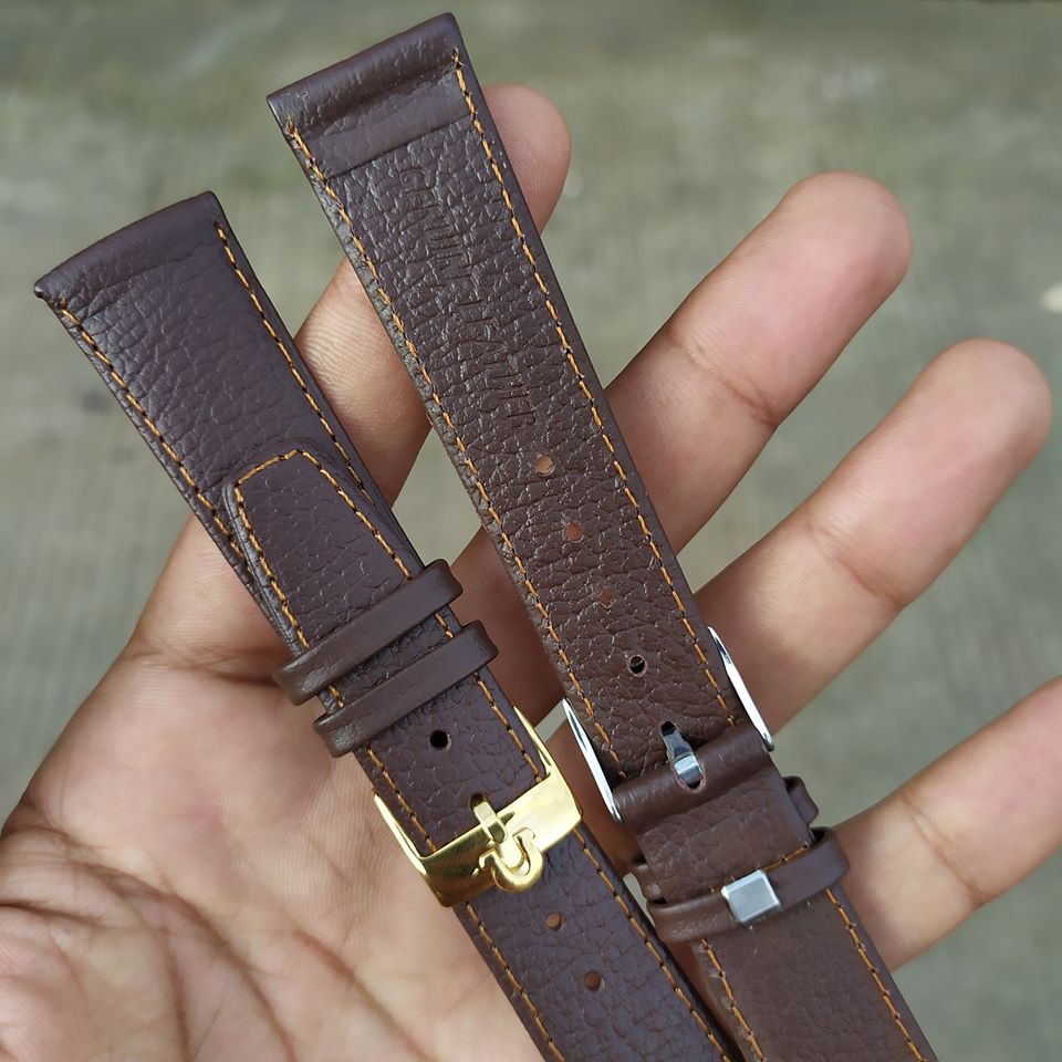 Omega Seamaster leather Strap Tali jam Omega 20mm Drak brown