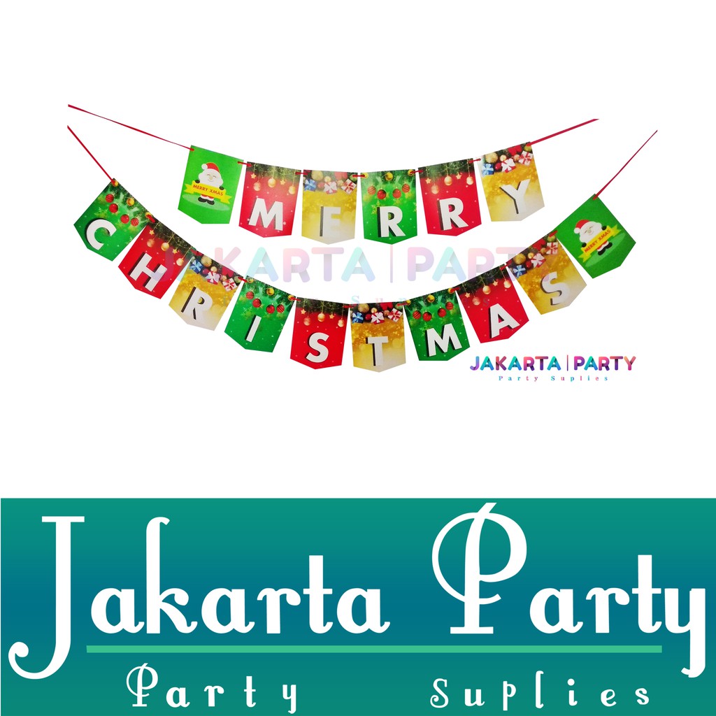 Banner Natal / Banner Merry Christmas / Bunting Flag Xmas