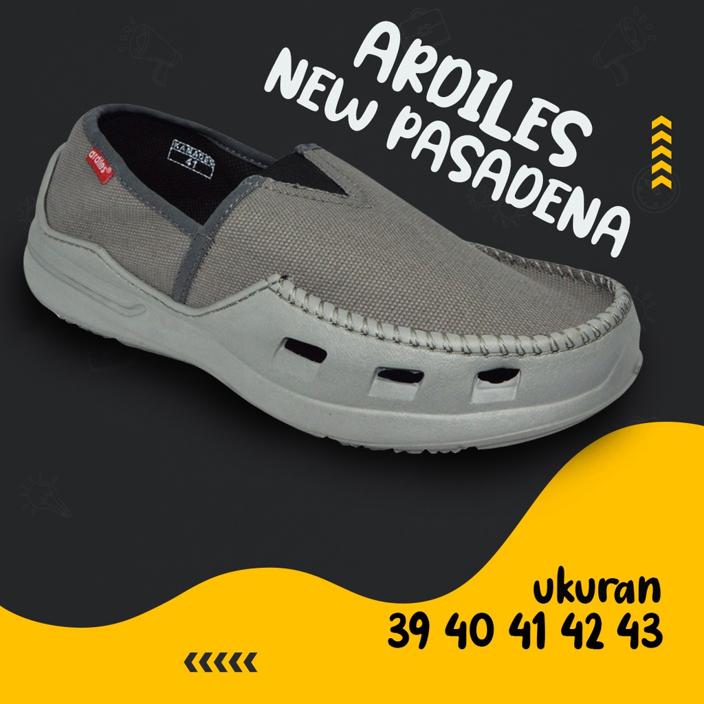 COD - Sepatu slip on pria ardiles original cowok promo terbaru new pasadena hitam full kerja santai