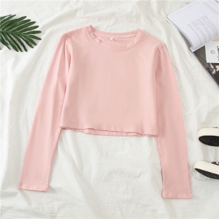 SWEATER CROP BASIC POLOS / SWEATER CROP BASIC PJ POLOS BAHAN SPANDEX FIT L-2