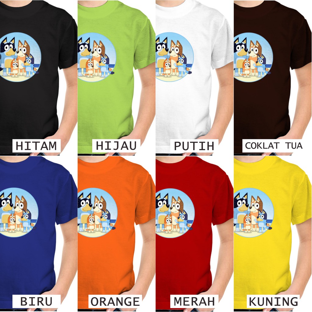 KAOS ANAK PREMIUM - BLUEY 01 - 8 PILIHAN WARNA