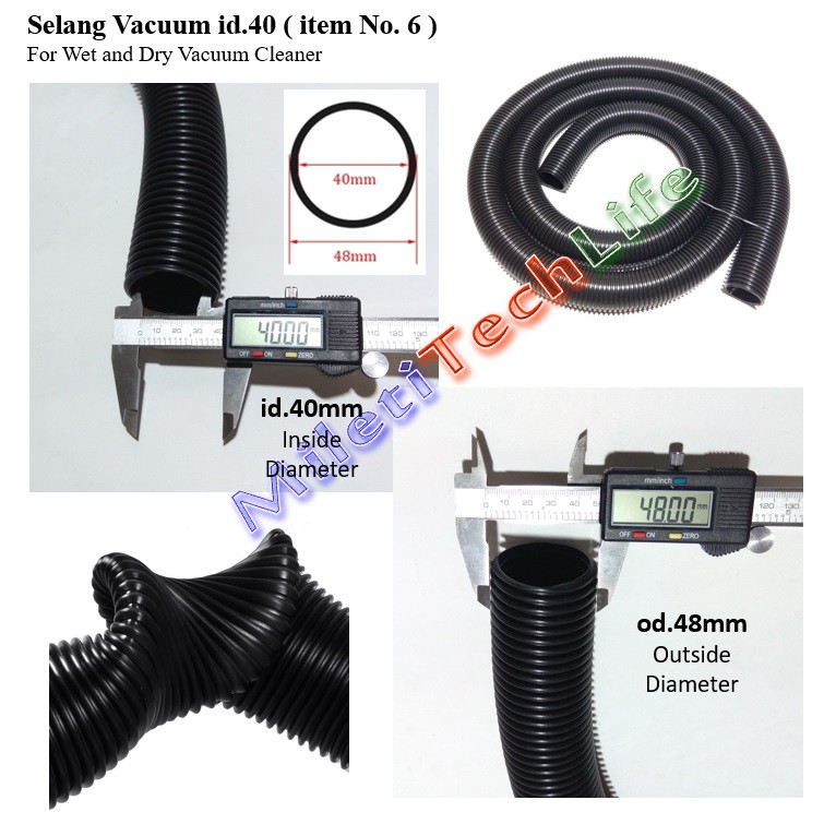 Selang Vacuum id40 flexible EVA for Vacuum Cleaner 30Liter 60Liter 80L 90L Krisbow Alphalux dll