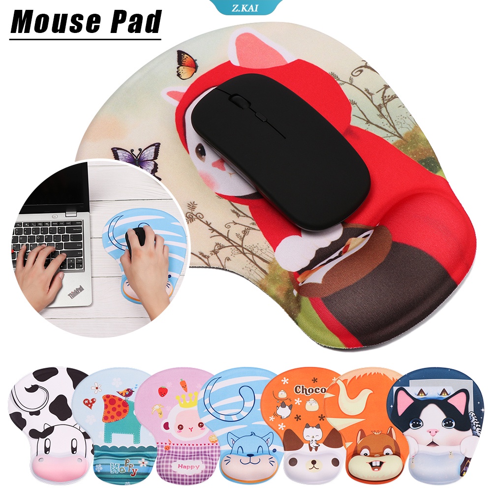 Mouse Pad Dengan Bantalan Pergelangan Tangan Anti Slip Desain Kartun Untuk Gaming