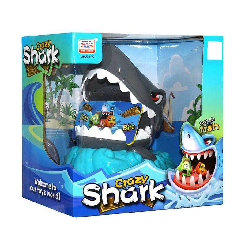 Mainan anak edukasi anak crazy shark ikan /game crazy shark
