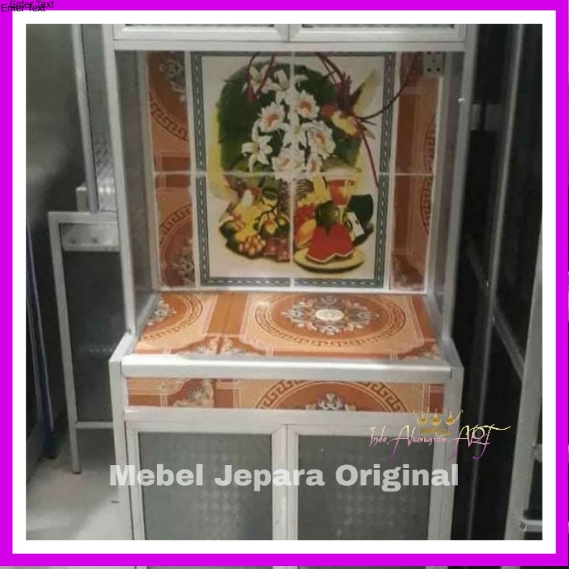 Meja Kompor - Rak Dapur - Rak Piring Pintu 4 Bahan Alumunium