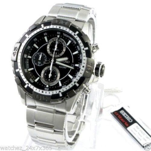 Seiko Quartz SNDC19P1 Chronograph Black Dial - Jam Tangan Pria SNDC19