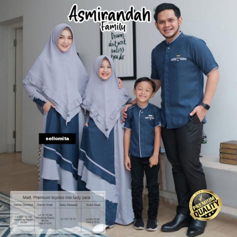 ASMIRANDAH FAMILY BAJU SERAGAM COUPLE SET KELUARGA MUSLIM LEBARAN 2021 TERBARU MODERN BAGUS MURAH
