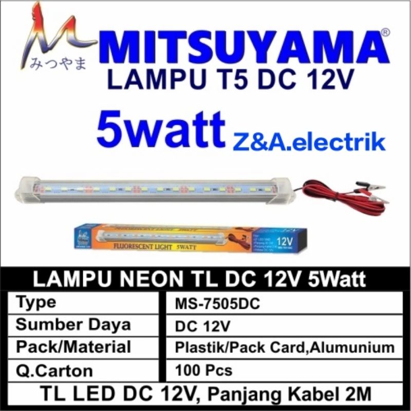 Lampu Neon LED MS-7505DC / 12V / 5W / MITSUYAMA