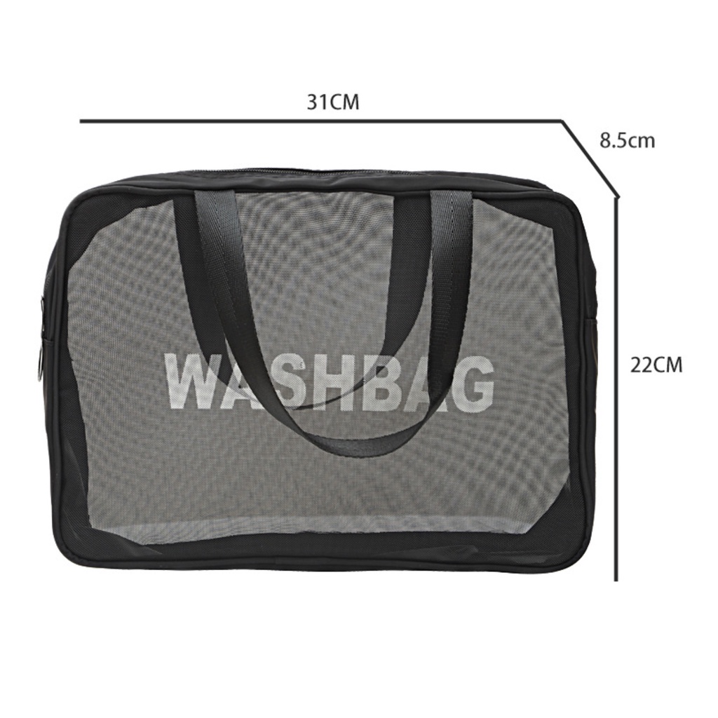 WRF80 Tas Kosmetik Toiletaries Travel Net Grid Jaring WASHBAG Besar Large Travel TKM