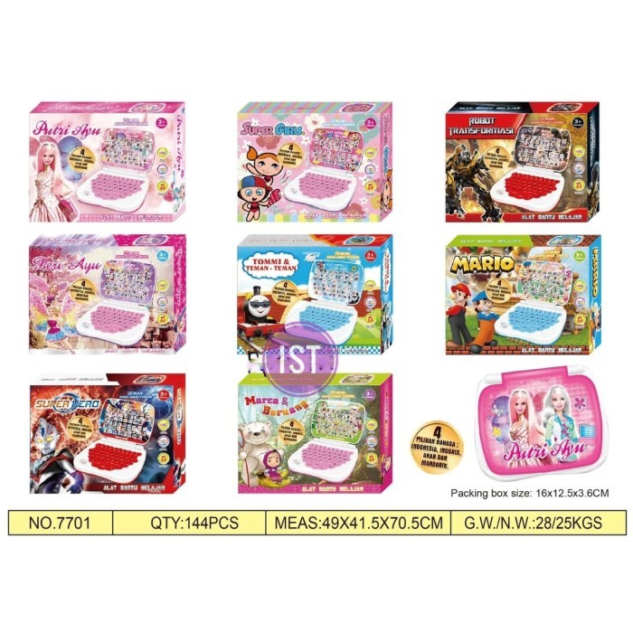 Mainan Permainan Maenan Edukasi Edukatif Laptop Belajar Huruf Angka Alphabet Number 4 Bahasa Educati