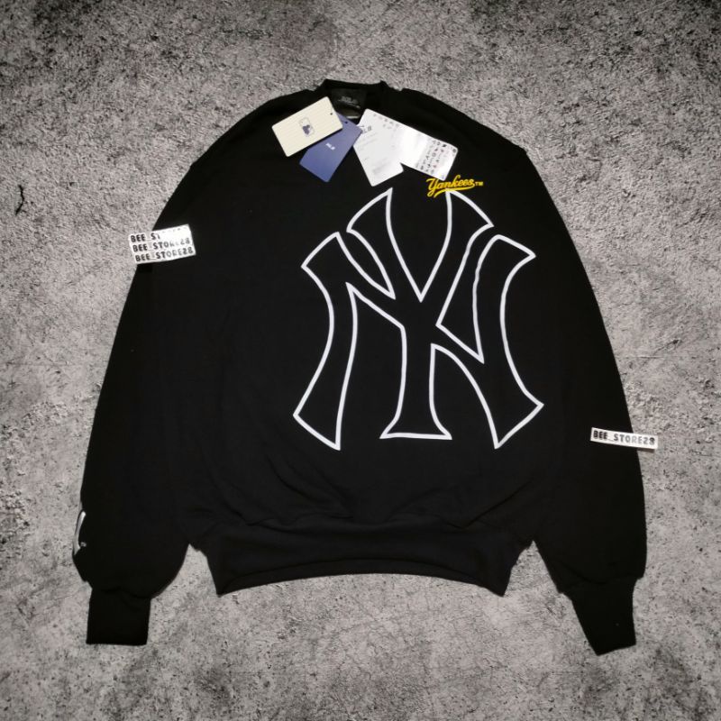 SWEATER CREWNECK NY MLB BASIC HITAM AUTHENTIC PREMIUM