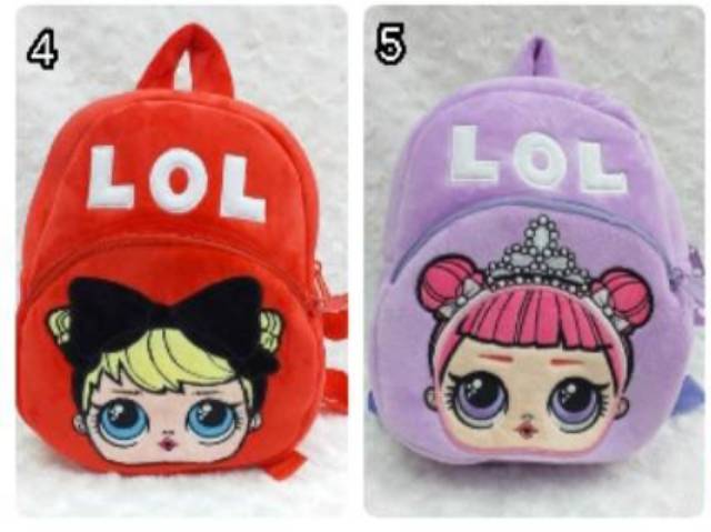 Tas Ransel/Punggung/Backpack/Bahu Balita/Anak Perempuan Karakter LOL bahan halus dan lembut import
