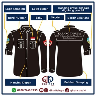 Jual Kemeja PDL / PDH Lengan panjang / pendek - Kemeja Bordir Desain ...