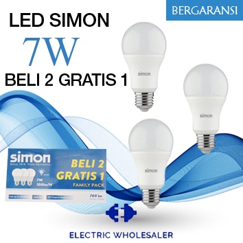 LAMPU LED FAMILY PACK BELI 2 GRATIS SATU 7W SIMON ( PAKET HEMAT )