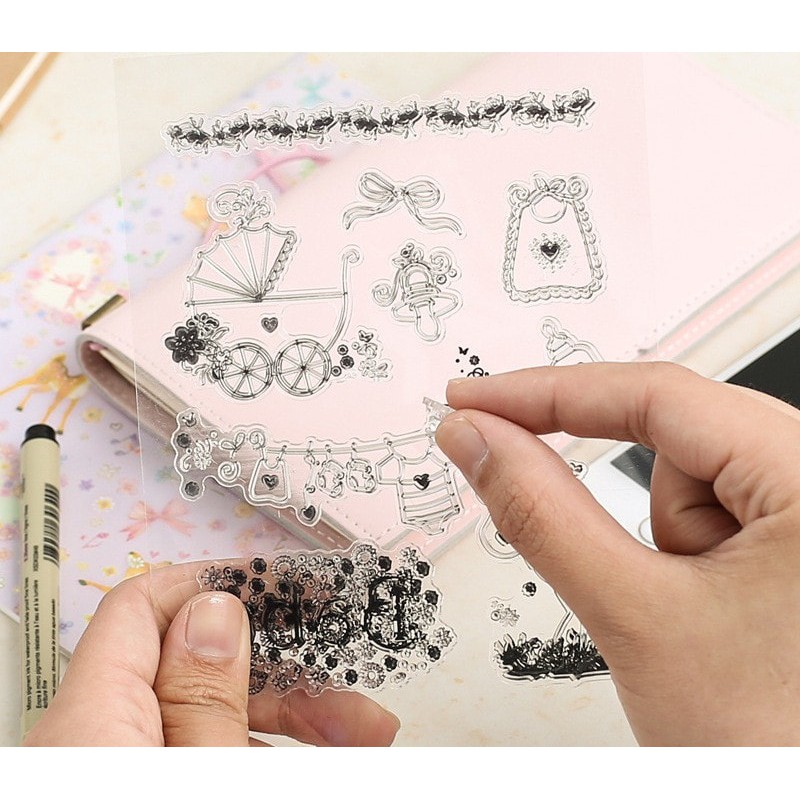 Clear Stamp (Stempel Transparan/Bening) - Baby Shower Design
