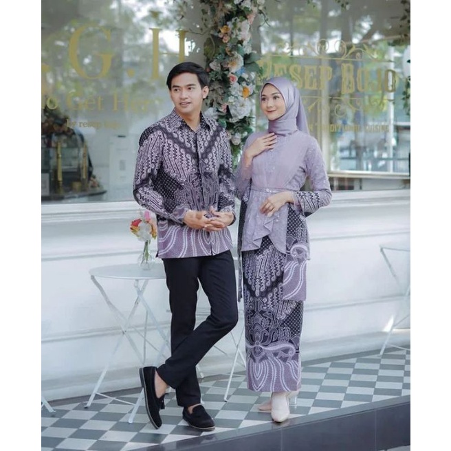 BATIK ALINA - Kebaya Batik Couple Modern Kebaya Brokat Kebaya Modern Set Kebaya Couple Kondangan