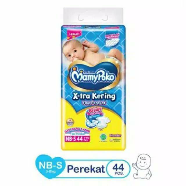 mamypoko standard x tra kering type perekat newborn nb s  44 nbs 44 bayi baru lahir