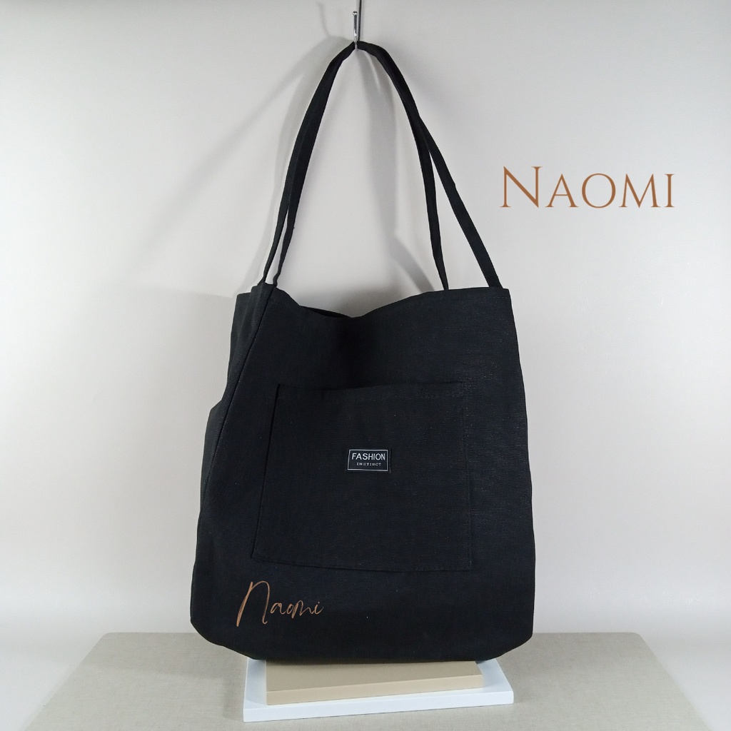 NAOMI - Magdalena Tote Bag Canvas Wanita Import - Shoulder Bag Premium - Tas Formal Kerja Wanita - Tas Wanita - Tas Naomi - Naomi Bag - kantong belanja - tas belanja - tas shopping - tas supermarket