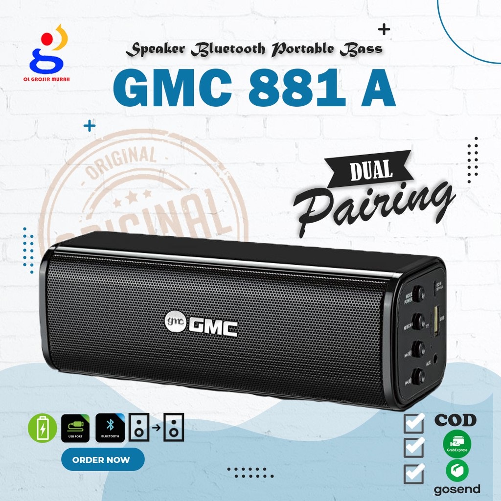 Speaker Bluetooth GMC 881A 100% ORIGINAL GMC Speaker Super Baas / RINREI SR-8899B