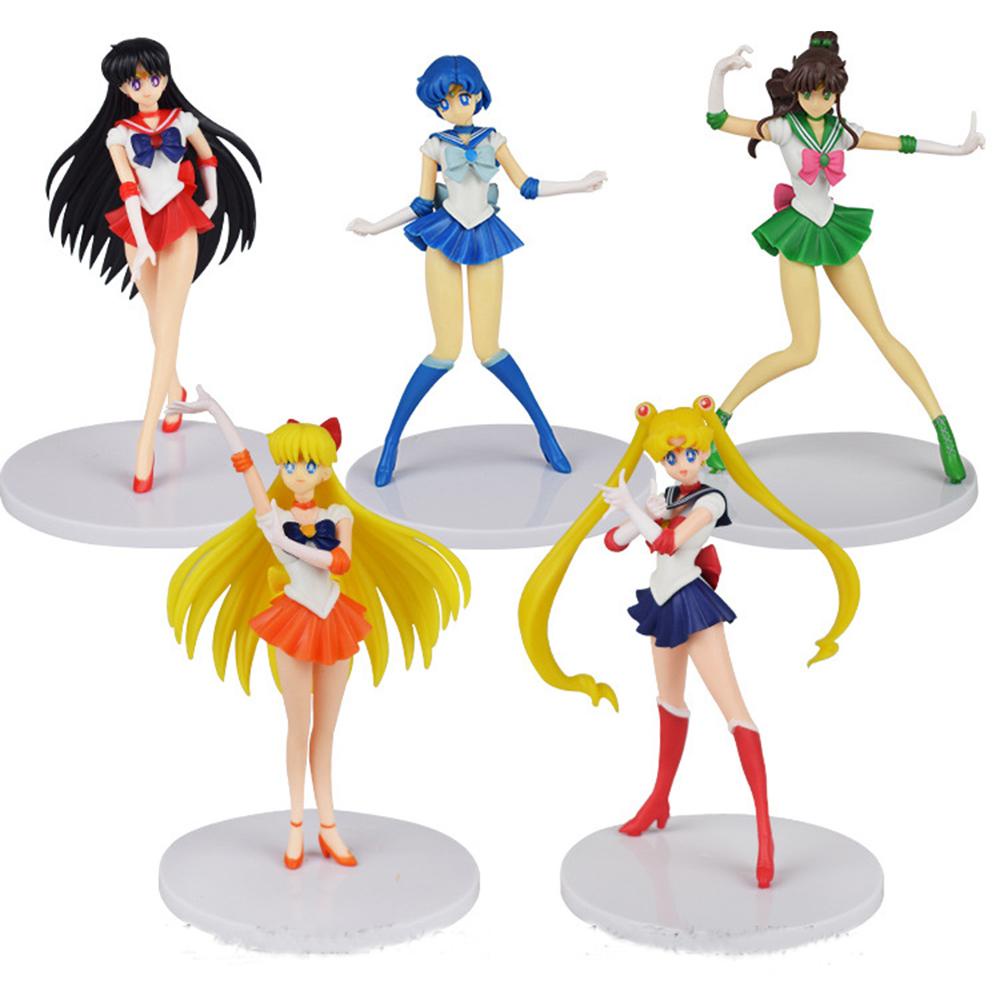 NEEDWAY Hiasan Dekorasi Kue Mainan PVC Lucu Model Boneka Moon Power Sailor Moon Figure