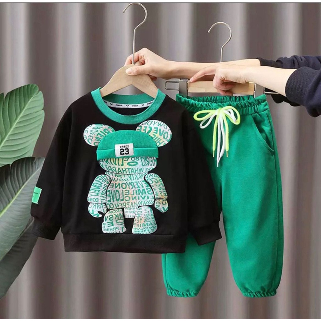 setelan sweater trendy bayi anak motif panda kupluk smile love usia 6 bulan-5 tahun bahan babyterry lembut termurah terlaris/ setelan sweater trendy bayi anak laki-laki/ setelan sweater trendy bayi anak perempuan/ setelan sweater trendy bayi anak cowok