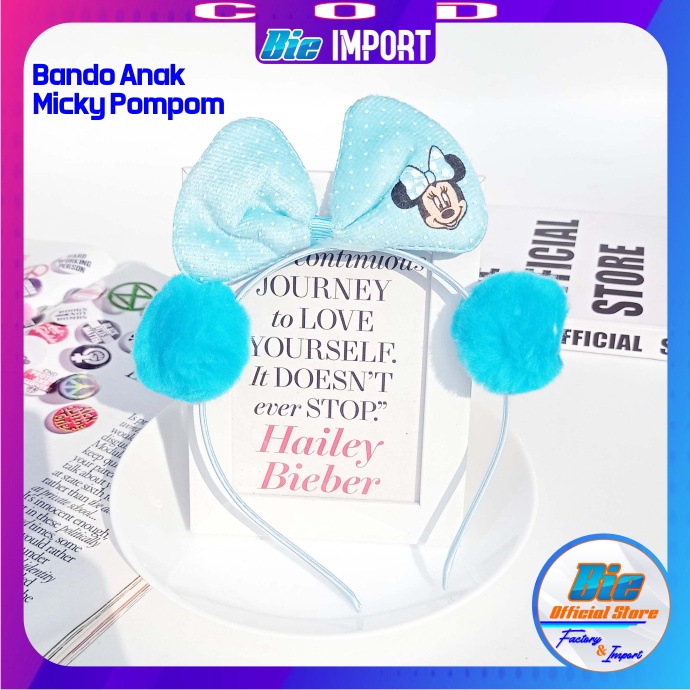 Bando Micky Mouse PomPom Preium Impor Best Seller