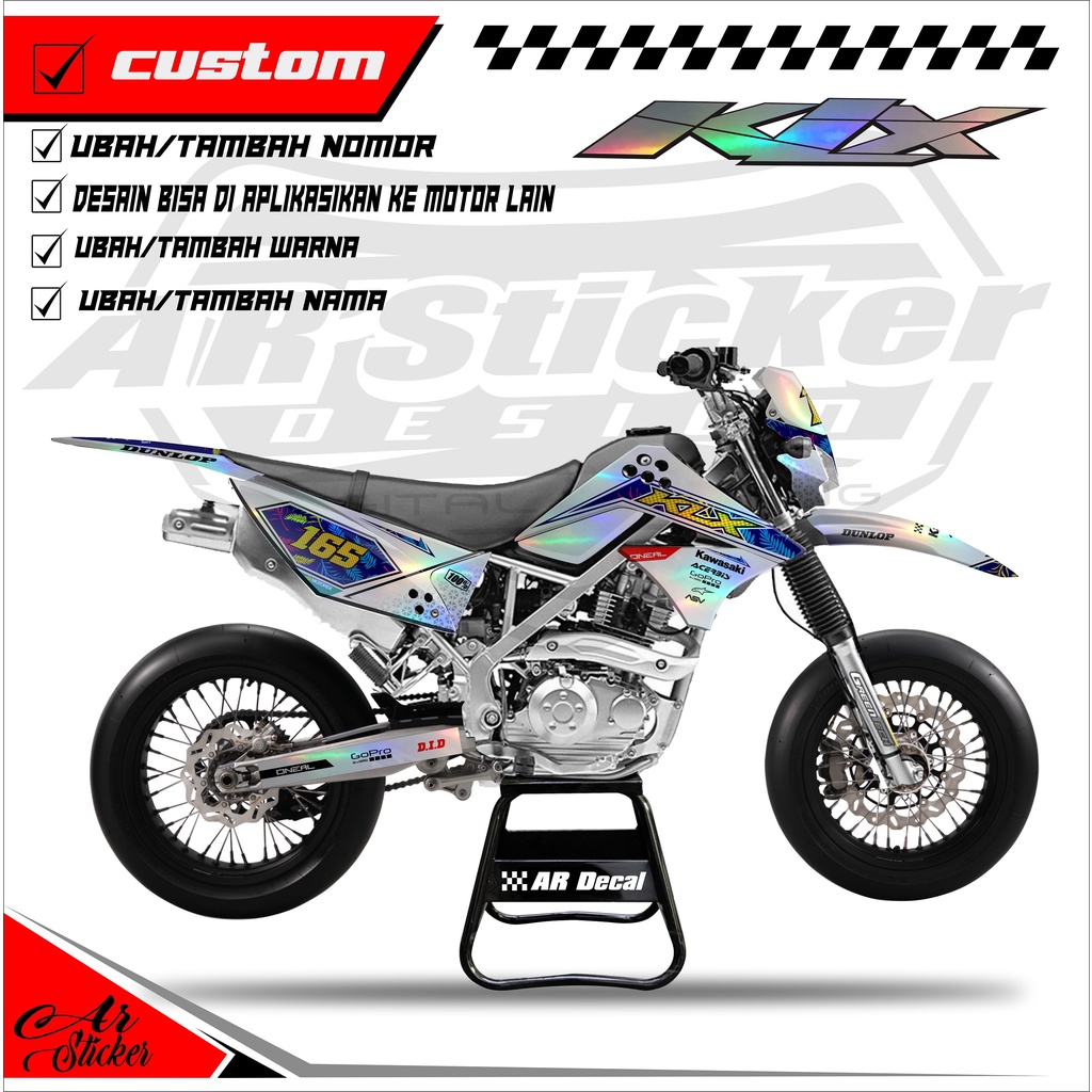 Decal Hologram Chrome Pelangi KLX Lama, KLX Old - Dekal stiker Full Body KLX L / KLX S 005