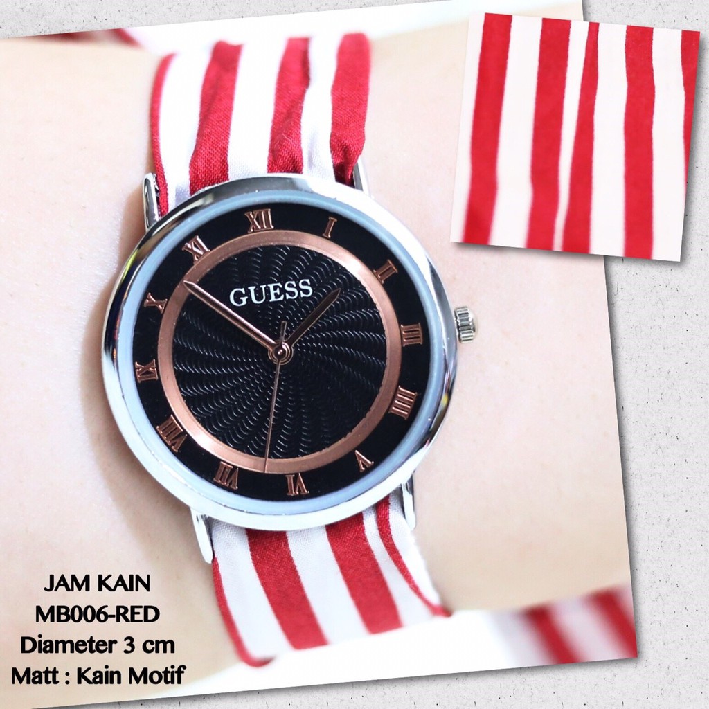 PROMO Jam tangan wanita tali kain grosir termurah import GUESS ecer flash sale MB001