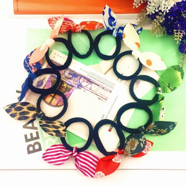 HRR varian acak kuncir ikat rambut pita kelinci kunciran hair rope