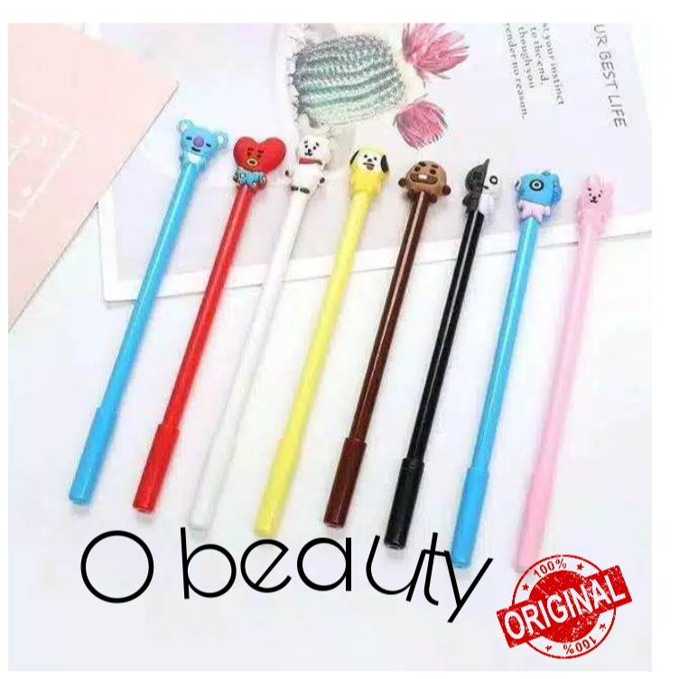 

KPOP BTS BT21 Bangtan Boys ARMY Cartoon Black Ink Gel Pen