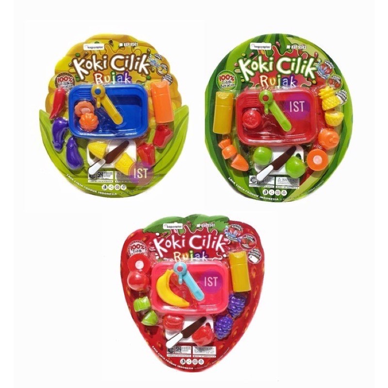 mainan buah sayur potong koki cilik rujak