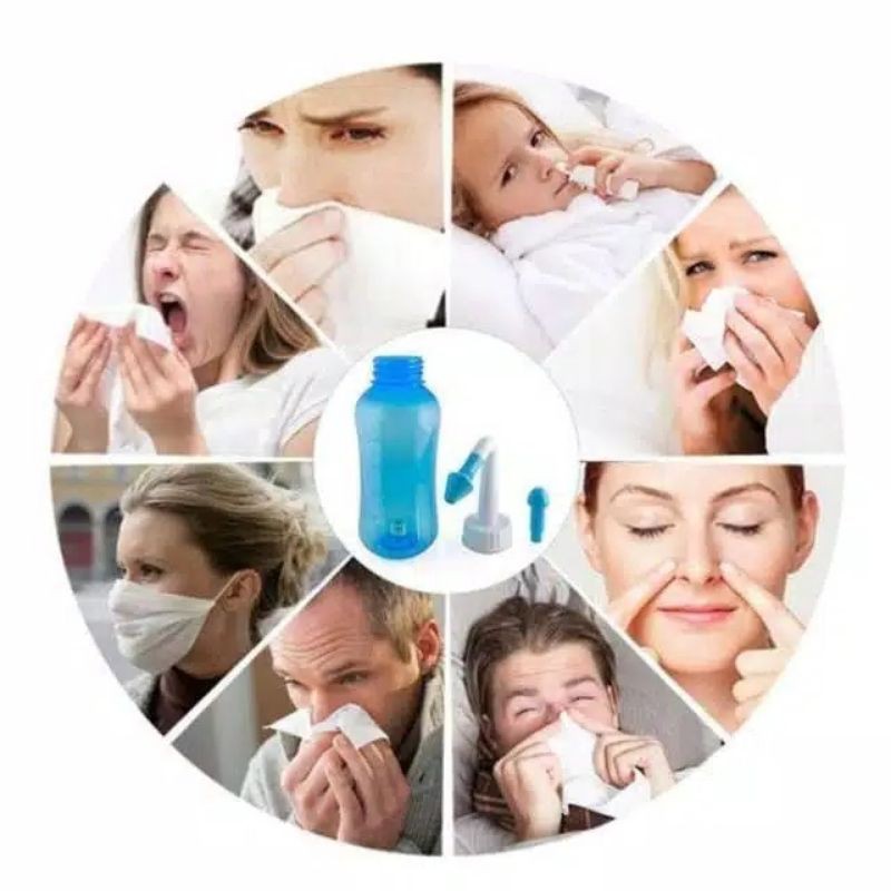 Botol Pembersih Hidung Nasal Wash Dan Garam Untuk Cuci Hidung Nose Nasal Rinse Salt Wash Cleaner