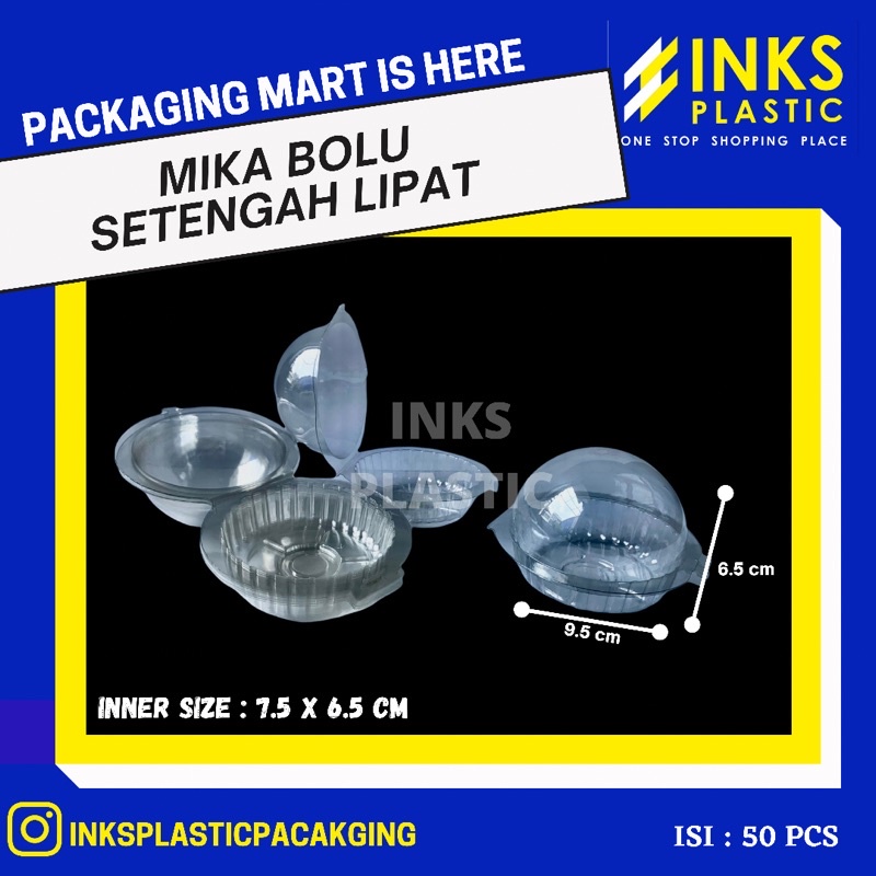 MIKA BOX BOLU SETENGAH LIPAT/MIKA CUPCAKE MUFFIN BULAT (50 PCS)