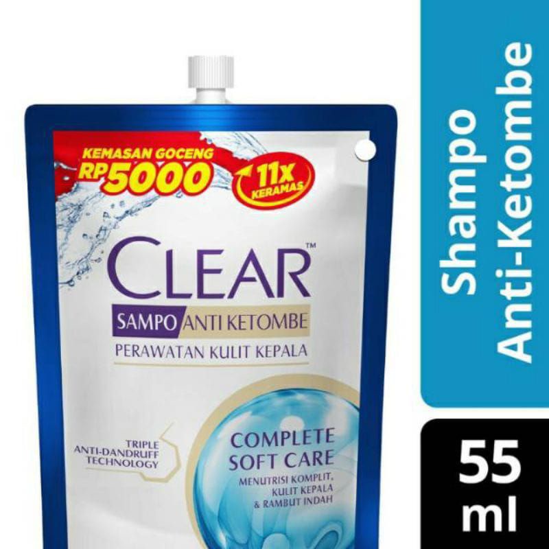 shampoo clear 55ml biru