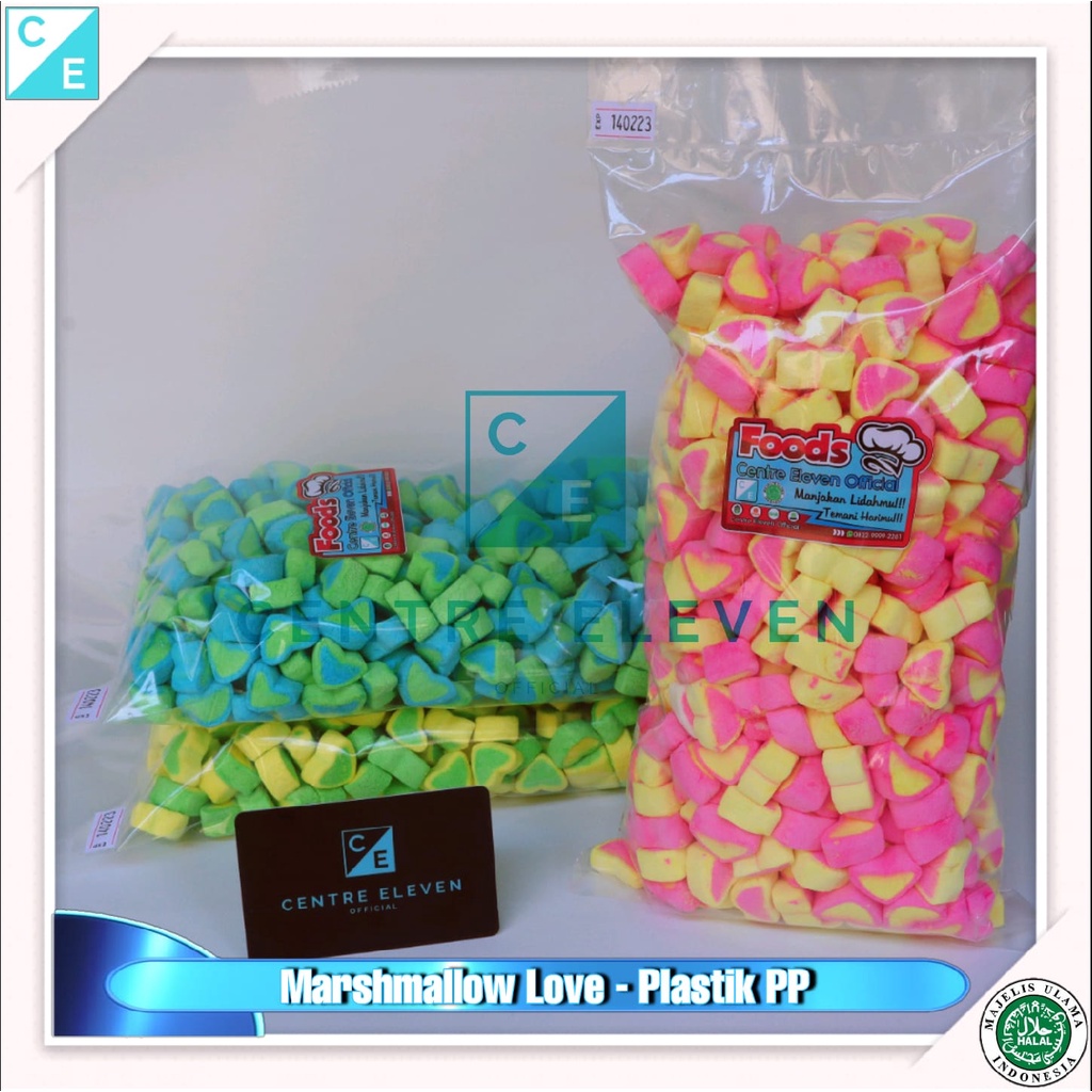 MARSHMALLOW LOVE | Permen/Cemilan/Yupi | Plastik/Pack/Kiloan | 500gr | marshmellow, marshmalow, mars