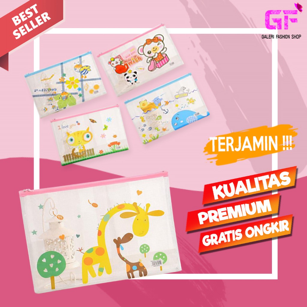 

TEMPAT PENSIL ANAK TEPAK PENSIL PENCIL CASE KOSMETIK TRANSPARAN IMPORT PREMIUM KARAKTER MURAH GF131