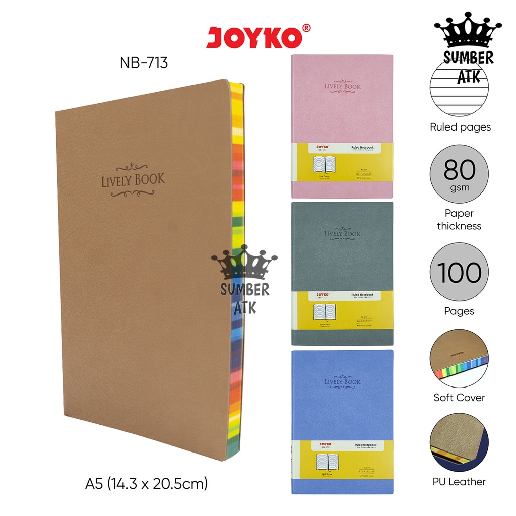 

Buku Tulis Catatan Bergaris Ruled Notebook Joyko NB-713 A5 Lively Book