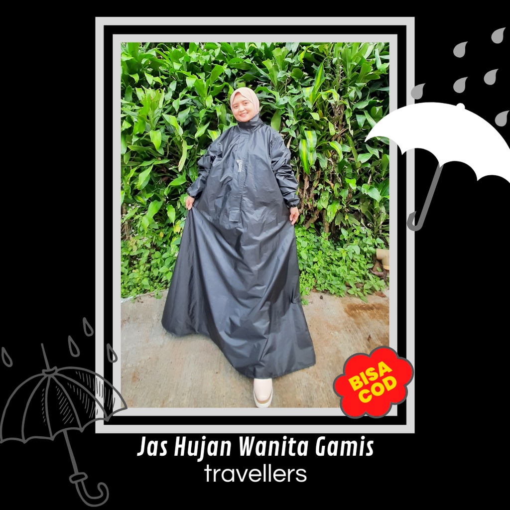 JAS HUJAN HIJAB/JAS HUJAN SYAR'I/JAS HUJAN JUMBO/JAS HUJAN GAMIS/JAS HUJAN WANITA - TRAVELLERS ZIPPER