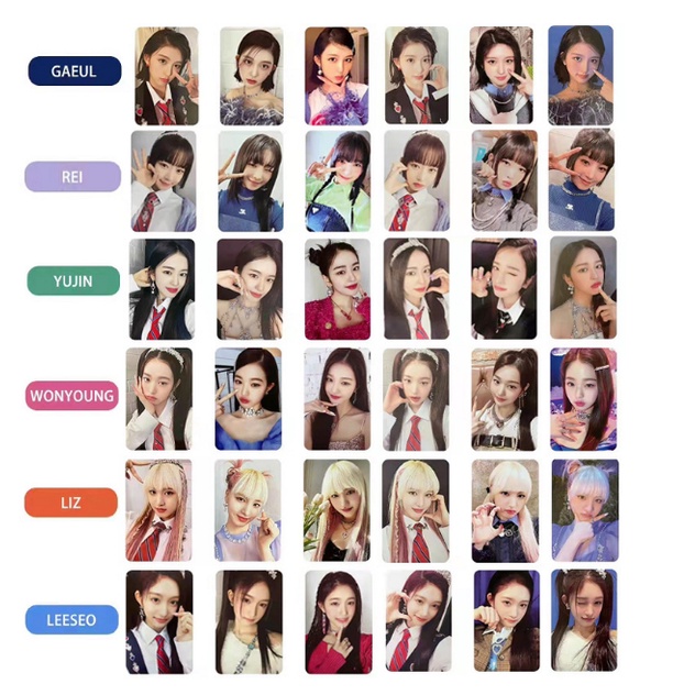 6pcs / set Kartu Foto album Je wonyoung yujin Slang liz leeseo rei