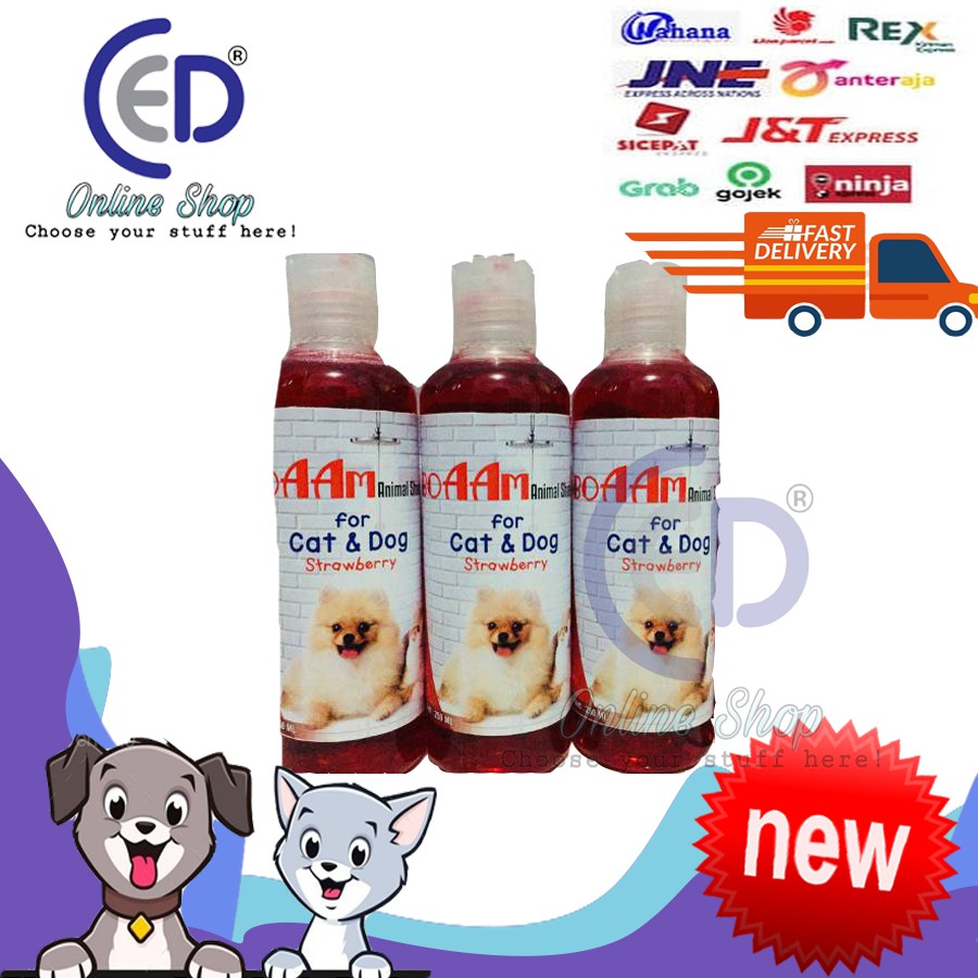 SHAMPOO BOAAM KUCING &amp; ANJING 250ML ( STRAWBERRY )