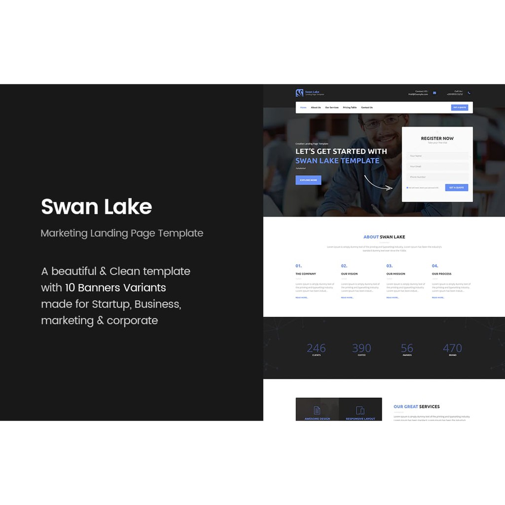 Landing HTML Page - Swan Lake Marketing Landing HTML Page