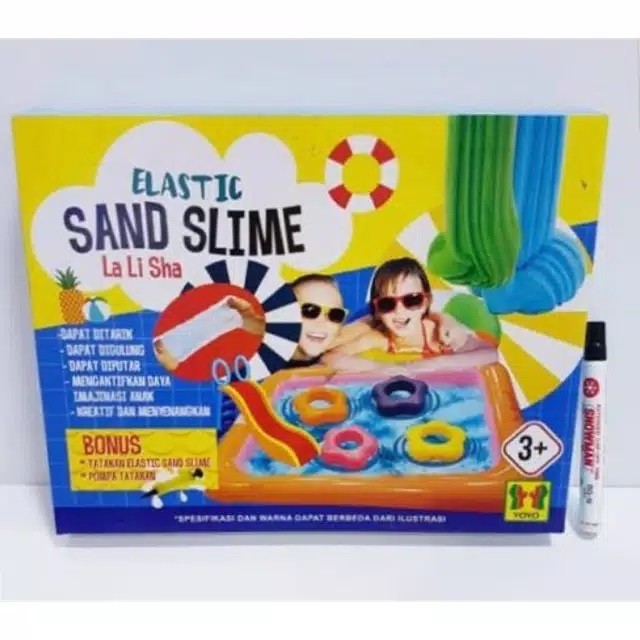 Mainan Anak Pasir Ajaib Elastic Sand Slime Plus Nampan Tatakan Edukasi - Mainan Anak