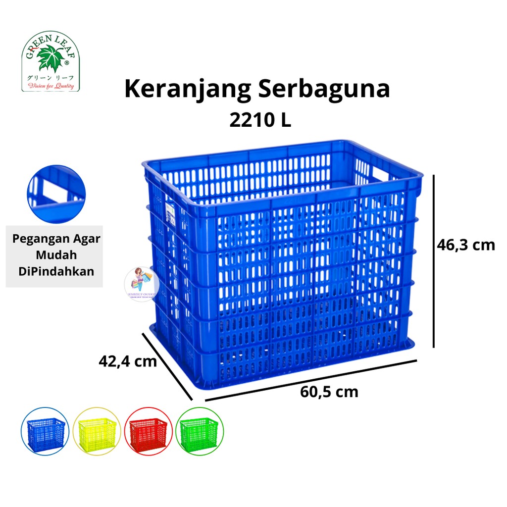 Keranjang Industri Container Box Serbaguna 2210 L Green Leaf