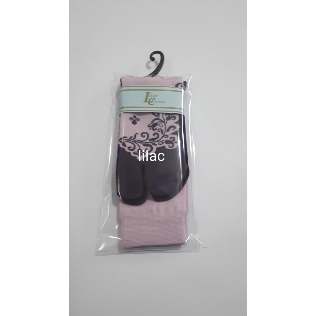 kaos kaki jempol motif wanita muslimah /bunga akar-lilac
