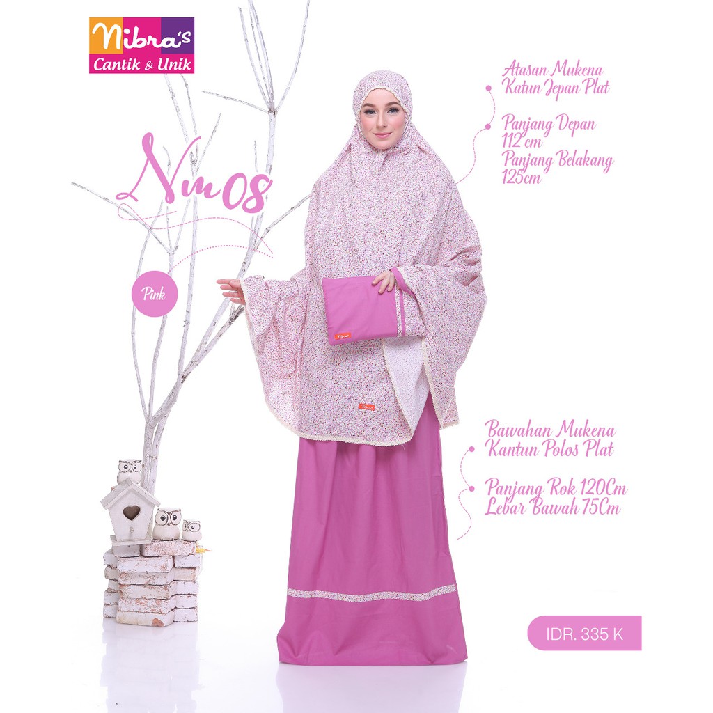 NIBRAS MUKENA DEWASA NM 08 PINK BAHAN KATUN JEPANG