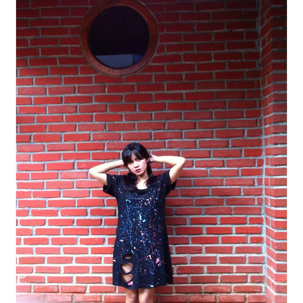 YOUZHA CASUAL DRESS SPLASH DISTRESSED