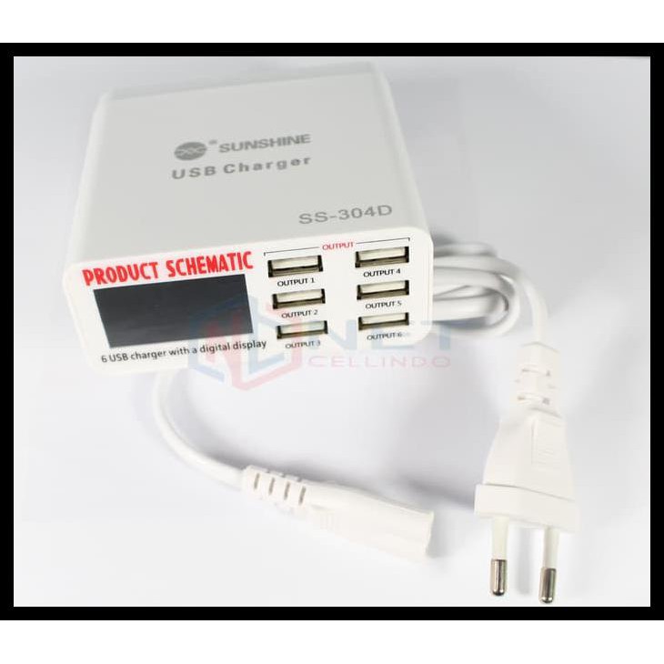 Adapter Charger Sunshine Ss-304D / Adaptor Charger Ss-304D 6 Port