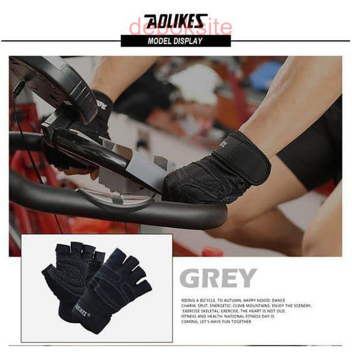 1 Pasang AOLIKES 109 Sarung Tangan Gym Gloves Fitness Gloves Fitness Cycling Gloves Men Women Sport