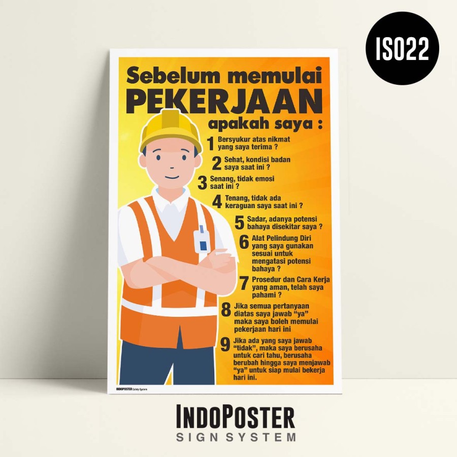 Jual Safety Poster K3 Keselamatan Sebelum Memulai Pekerjaan A2 60x40 Shopee Indonesia 