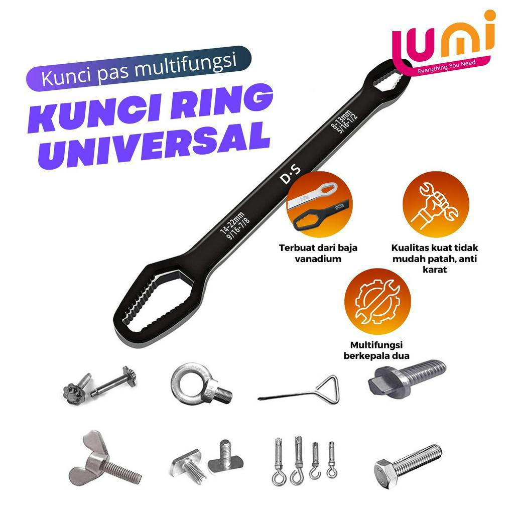 Kunci Ring Universal Double Head Wrench Adjustable Kunci Pas Ring Multi Size